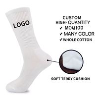 Chaussettes de sport personnalisées avec logo, votre propre marque, en bambou et coton, blanches et noires, pour le basketball, l'exercice et la course à pied