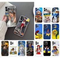 Drapeau ukrainien homme femme tournesol coque de téléphone pour Iphone étuis 16 15 14 13 12 11 Pro Max Plus drapeau ukrainien coque cellulaire