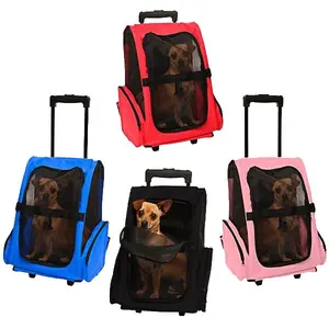 Beweglicher bequemer Rolling-Reiserucksack für Haustiere Hunderucksack Katzen Welpen Reisetasche mit Rädern