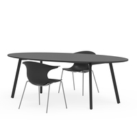 Table de négociation mobile moderne Petite table ronde en bois Blake blanc pour mobilier de bureau en espace ouvert