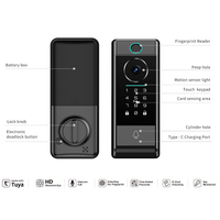Kunci Pintu Elektronik Digital Tanpa Kunci Depan dengan Keypad, Kunci Deadbolt Pintar untuk Rumah dengan Kamera
