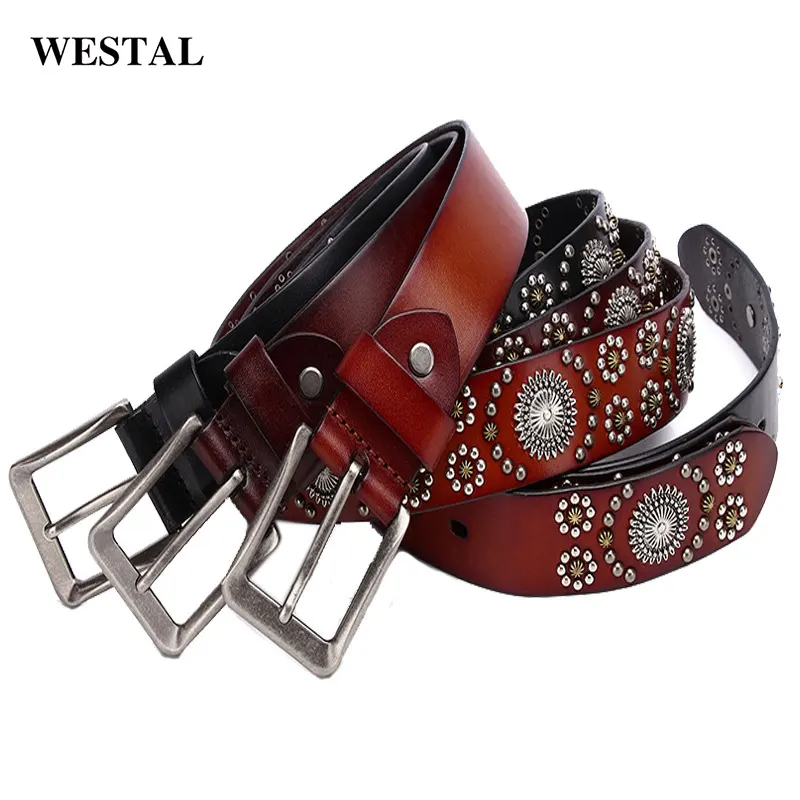 Personnalité Punk Style Hip Hop femmes Rivet ceinture décorative ceintures de styliste ceintures de marques célèbres pour hommes femmes ceinture en cuir