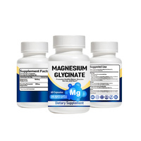 Capsules de glycinate de magnésium pour femmes, soutient la force osseuse, la relaxation musculaire et la santé cardiaque, complément nutritionnel pour le bien-être