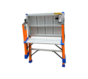 Échelle pliante industrielle <span class=keywords><strong>en</strong></span> <span class=keywords><strong>fibre</strong></span> <span class=keywords><strong>de</strong></span> <span class=keywords><strong>verre</strong></span>, normes européennes, avec marches antidérapantes larges, sélectionnée à la main, capacité 150 kg, pour extérieur et supermarché, modèle 2 - Product Image 4