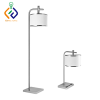 Lampes de bureau jumelles pour la maison et l'hôtel, 2 supports d'ampoules, abat-jour en acrylique, prise USB, source lumineuse LED, lampes de chevet