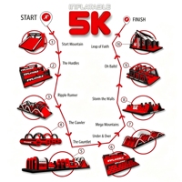 Parcours d'obstacles gonflable pour course 5K, aventure avec plusieurs combinaisons de jeux de rebond, imperméable, ignifuge, capacité supérieure à 100 personnes