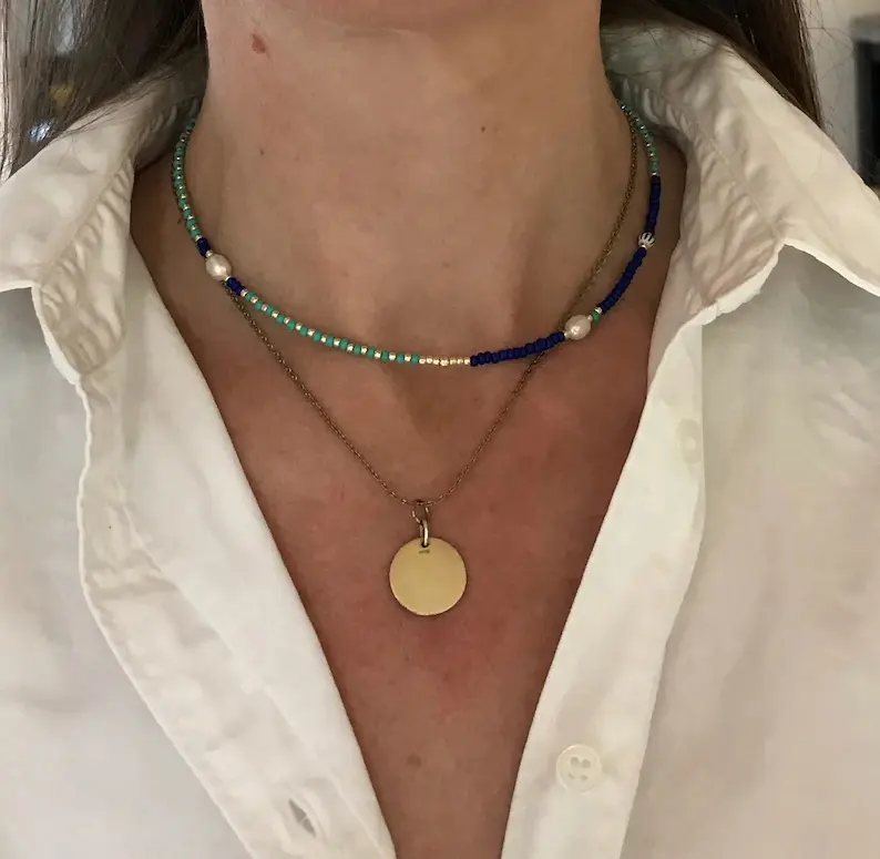 Kreative neue Design Schmuck Halskette für Frauen natürliche Süßwasser Perle Muschel Anhänger Mode Mix und Match Gold Perlen Schmuck