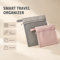 Trousse de Toilette Portable en Maille, Organisateur de Voyage à Main Grande Capacité, Pochette de Rangement pour Douche, Idéale pour les Voyages d'Affaires et les Activités de Plein Air
