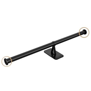 Black Aluminum Single Towel Rack Wall Mounted No Drill Self Adhesive Bathroom Toilet Tissue Holder Modern Minimalist - Product Image 1