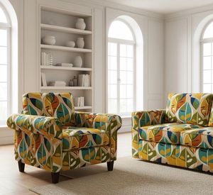 Tela de tapicería estampada Designer Riviera por yardas, material de tapicería de lujo con diseño para sofá, sillón, otomana y cojín. - Product Image 4