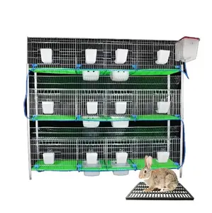 Custom Rabbit Cage 12 Cell H Type Hot Dip Galvanized Wire Mesh Indoor Rabbit Cage