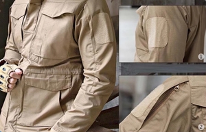 เสื้อแจ็คเก็ตผู้ชาย DFPJ01 เสื้อกันลม เสื้อกันน้ำ เสื้อพาร์กา มีฮู้ด กระเป๋าป้องกันการโจรกรรม กันน้ำ - Product Image 4