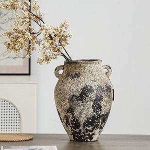 FANGSHENG <span class=keywords><strong>Grand</strong></span> <span class=keywords><strong>vase</strong></span> de sol rétro fait à la main en <span class=keywords><strong>terre</strong></span> <span class=keywords><strong>cuite</strong></span> rustique de style ferme <span class=keywords><strong>Vase</strong></span> de cristal de luxe pour la décoration de la maison de Pâques - Product Image 3
