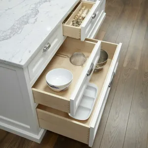 Mobília personalizada todos os armários grandes brancos do Tableware e armários cozinha da ilha para remodelar