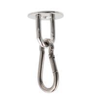 Kit de suspension pour balançoire de yoga en acier inoxydable |   Plaque ronde avec mousqueton pour hamac et fixation au plafond