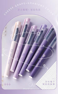 Прямая жидкая Ручка-роллер, Черная гелевая ручка, набор из 6 штук, Студенческая черная ручка 0,5 мм - Product Image 5