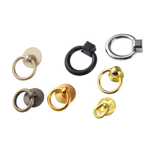 Antique Round Single Hole Drawer Handles Zinc Alloy Traditional Style Wardrobe Cabinet Ring Pulls Durable Plated Finish - Product Image 5