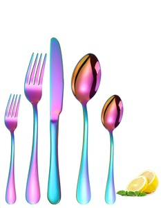 Hot bán 5 cái sang trọng Rose Gold Bạc đặt muỗng nĩa dao thép không gỉ thiết lập dao kéo cho đám cưới tổ chức sự kiện - Product Image 5