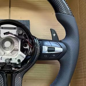 Expédition rapide, volant en fibre de carbone avec marquage blanc pour BMW M3 M4 F80 F82 E90 E91 E60 X5 F15 X6 F16 F10 F30 F32 F36 F60 - Product Image 4