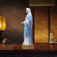 Statue de la Vierge Marie en résine, sculpture de la Madone, OEM personnalisé pour l'autel de l'église, décoration de la maison et cadeau chrétien