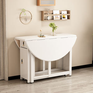 Tavolo da Pranzo Multifunzionale Estensibile per Esterni con Sedie, Pieghevole e Spostabile con Ruote - Product Image 3