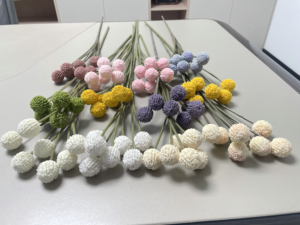 Offre Spéciale – Fleurs Artificielles <span class=keywords><strong>Billy</strong></span> Ball, 7 Tiges, 7 Têtes, 62 cm – Fleurs Boules Dorées pour Décoration Mariage, Maison, Fête, Festival, Vacances - Product Image 1