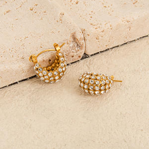 Myneck fonte di gioielli caldi 18k oro placcato in acciaio inossidabile Euramerican dolce tendenza innamorati accessori zircone Diddy Bag <span class=keywords><strong>orecchini</strong></span> - Product Image 6