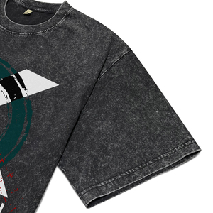 Camisetas de Manga Corta para Hombre, Estilo Vintage, Lavado Ácido Negro, Transpirables, de Algodón de Alta Calidad, con Estampado de Letras, Cuello Redondo, Corte Holgado Informal - Product Image 4