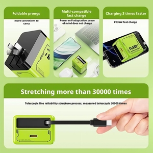 <span class=keywords><strong>Chargeur</strong></span> GaN PD 120W <span class=keywords><strong>pour</strong></span> appareils <span class=keywords><strong>Apple</strong></span> avec câble rétractable Type-C et tête de charge rapide - Product Image 5