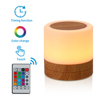Nouvelle télécommande de bureau tactile moderne LED Veilleuse à grain de bois colorée Modèle chaud pour chambre à coucher Atmosphère Pat