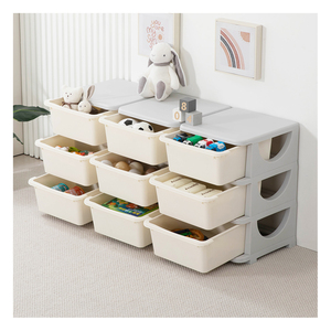 Armoire de rangement moderne à 3 niveaux pour enfants coffre à tiroirs et jouets boîte de rangement bibliothèque bacs en plastique armoire placard meubles pour salle de bain - Product Image 1