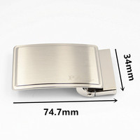 Boucles de ceinture Shinny Brush Nickel-Free MX Brand MX-573 en alliage de zinc plaqué argent, taille 35 mm, pour ceinture en cuir, emballage en sac OPP