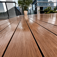 Planche de terrasse en WPC creuse durable, grain de bois, antidérapante, imperméable, revêtement composite pour l'extérieur, pour jardin, terrasse