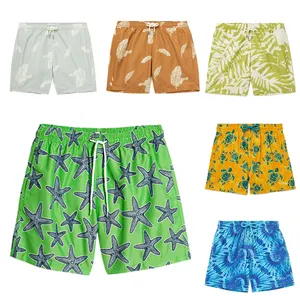 Custom Recycle Fabric Beachwear Swimwear pantaloncini da bagno stampati con grafica pantaloncini da bagno in poliestere da uomo pantaloncini da spiaggia per uomo