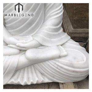 Fabricante de Estátuas de Buda em Pedra para Jardim, Esculturas Artísticas, Estátua de Buda em Mármore Branco Natural - Product Image 6