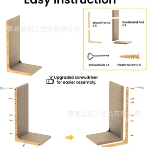 Soft Cat Paws Wooden L Shaped <b>Scratching</b> <b>Post</b> 26x30x56cm Durable Cat Tree For Indoor Cats - Product Image 5