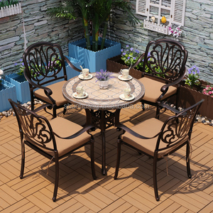 Ensemble de table et chaises de <span class=keywords><strong>bistrot</strong></span> d'extérieur en aluminium blanc, 5 pièces, pour jardin, patio, cour, balcon, meubles de salle à manger imperméables - Product Image 4