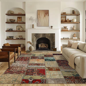 พรมปูพื้นสไตล์อเมริกันเรโทรลายโมร็อกโก รูปทรงสี่เหลี่ยมผืนผ้า ทำจากเส้นใยโพลีเอสเตอร์ สำหรับตกแต่งบ้าน ห้องนั่งเล่น โซฟา ห้องนอน ห้องน้ำชา - Product Image 3