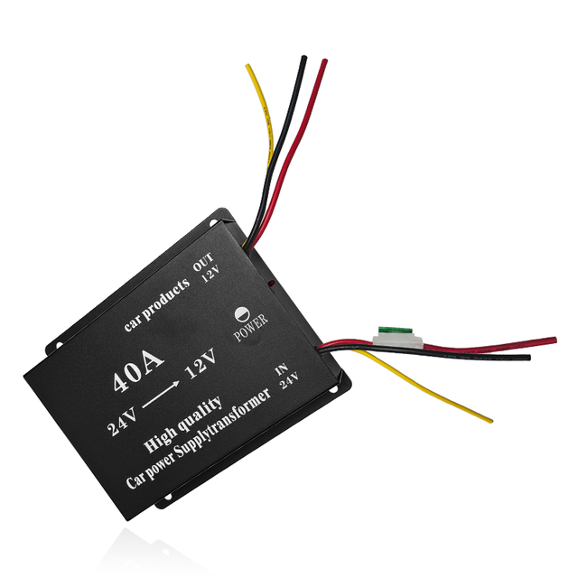 24V to 12V DC-DC Converter 40A - Automotive Voltage Transformer for Cars Overload Protection for Car Electronics