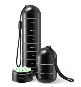 Estuches de almacenamiento de pastillas de aleación de aluminio <span class=keywords><strong>organizador</strong></span> contenedor de pastillas <span class=keywords><strong>organizador</strong></span> de pastillero <span class=keywords><strong>semanal</strong></span> para tiendas en línea - Product Image 3