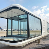 Salle capsule préfabriquée entièrement meublée Cabine Apple en acier Maison capsule extérieure avec système intelligent