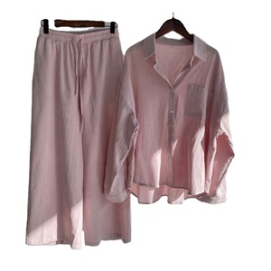 Nuevo Conjunto de 2 Piezas para Mujer, Estilo Retro, Talla Grande, Camisa de Lino y Algodón, Pantalones Holgados de Cintura Alta - Product Image 5