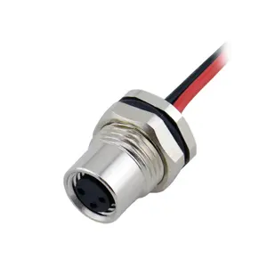 IP67 2 pin m8 bulkhead waterproof connector