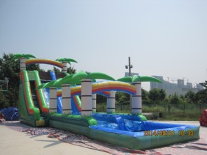 Tobogán Acuático Inflable de PVC con Forma de Palmera para Niños, Alquiler Comercial para Fiestas al Aire Libre - Product Image 5