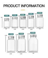 30ml 50ml 60ml 80ml 100ml 120ml 150ml 180ml Cam Kapsül Şişesi Sağlık Takviyesi Tablet İlaç Cam Şişesi
