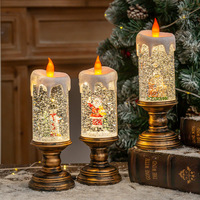 Nouveaux ornements de Noël transfrontaliers, lumières de bougies remplies d'eau, lumières de cristal effet neige tombante, en PVC, pour enfants