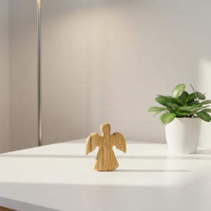 Ornement créatif en bois d'<span class=keywords><strong>olivier</strong></span> en forme de croix d'ange ailé, écologique, pour baptême et prière, gravure artisanale, <span class=keywords><strong>marque</strong></span> TTXP - Product Image 3