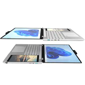 OEM 15+7 इंच गेमिंग लैपटॉप 180 डिग्री 10वीं पीढ़ी का डुअल स्क्रीन बिजनेस लैपटॉप आरजीबी बैकलिट कीबोर्ड इंटेल N95 लैपटॉप I9