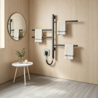 Sèche-serviettes électrique intelligent WiFi G62 - Chauffage 70W, 4 bras rotatifs, étanche IPX4, commande tactile LED