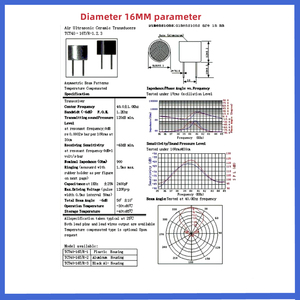 40kHz 25KHz 16mm 12mm 10mm cảm biến siêu âm 40kHz thu phát r và TCT25-16 25KHz TCT40-16T/R - Product Image 6